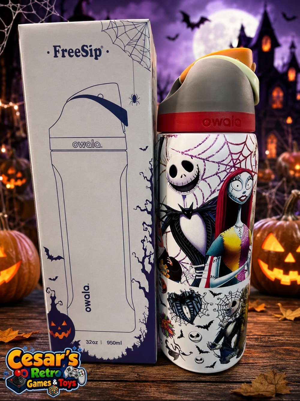 Owala FreeSip Halloween Character 32oz Water Bottle in White & Red